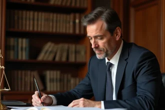 Avocat spécialisé en droit immobilier à Avignon consultant des dossiers juridiques dans son cabinet