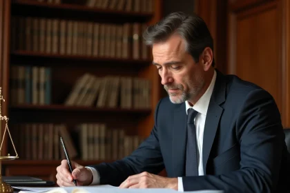 Avocat spécialisé en droit immobilier à Avignon consultant des dossiers juridiques dans son cabinet