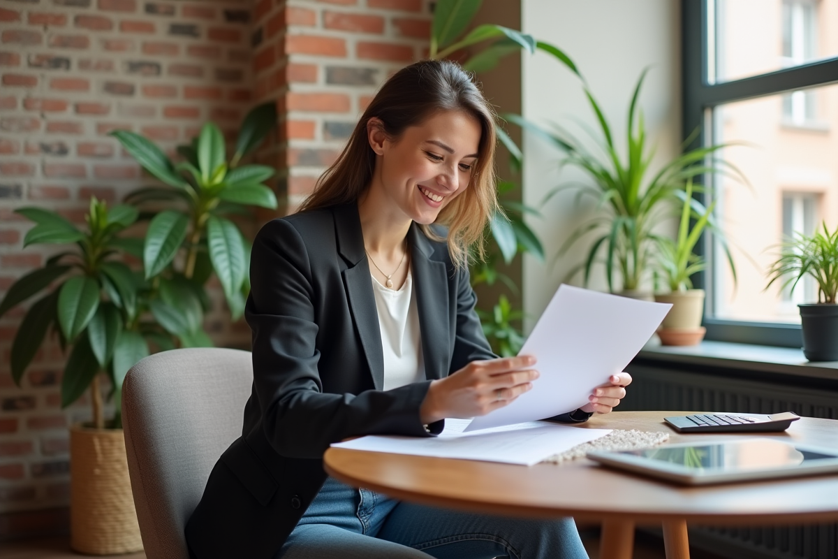 Femme d affaires dans un appartement lumineux