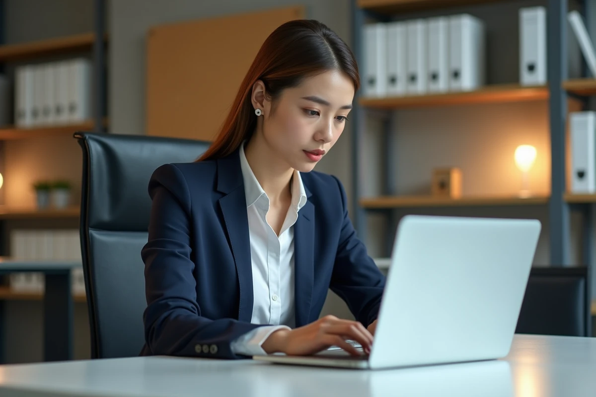 Femme professionnelle compare deux ordinateurs portables