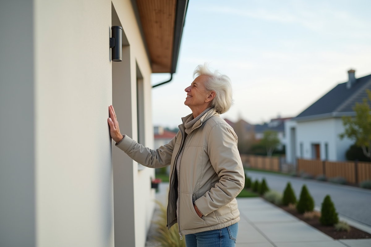 Femme souriante inspectant l