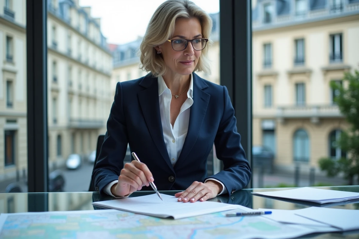 Notaire expliquant les implications de la taxe sur les logements vacants et les résidences secondaires en 2026 à son bureau