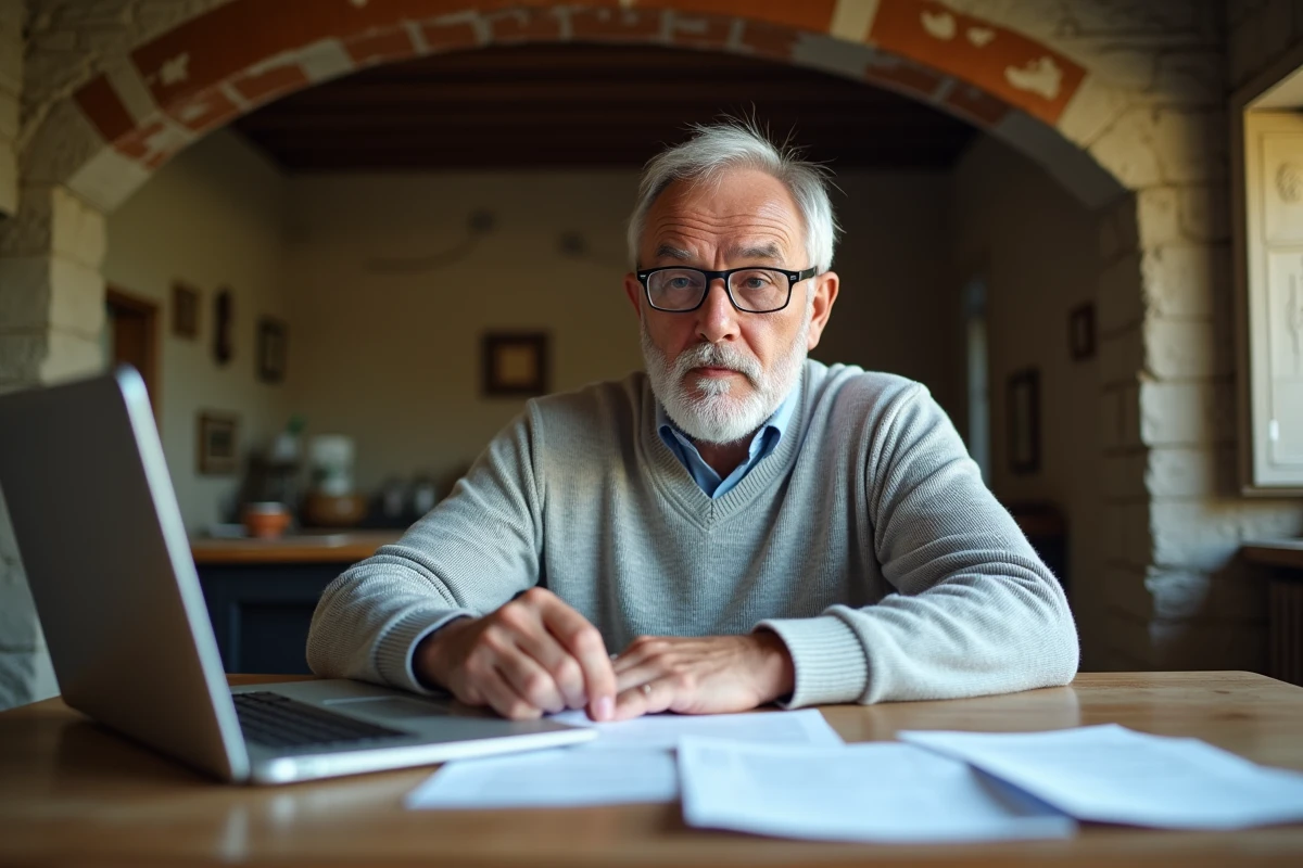 Propriétaire d'une résidence secondaire examinant des documents fiscaux relatifs à la taxe sur les logements vacants 2026